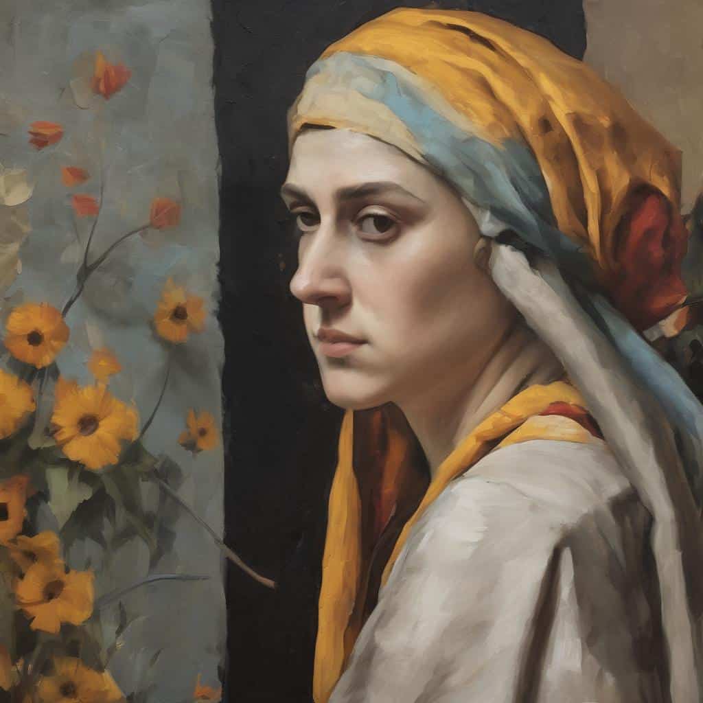 Ομορφία και τέχνη σε πίνακα ζωγραφικής, έμπνευση από την καλλιτεχνική δημιουργία.